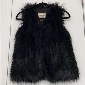 Black Abercrombie fur vest